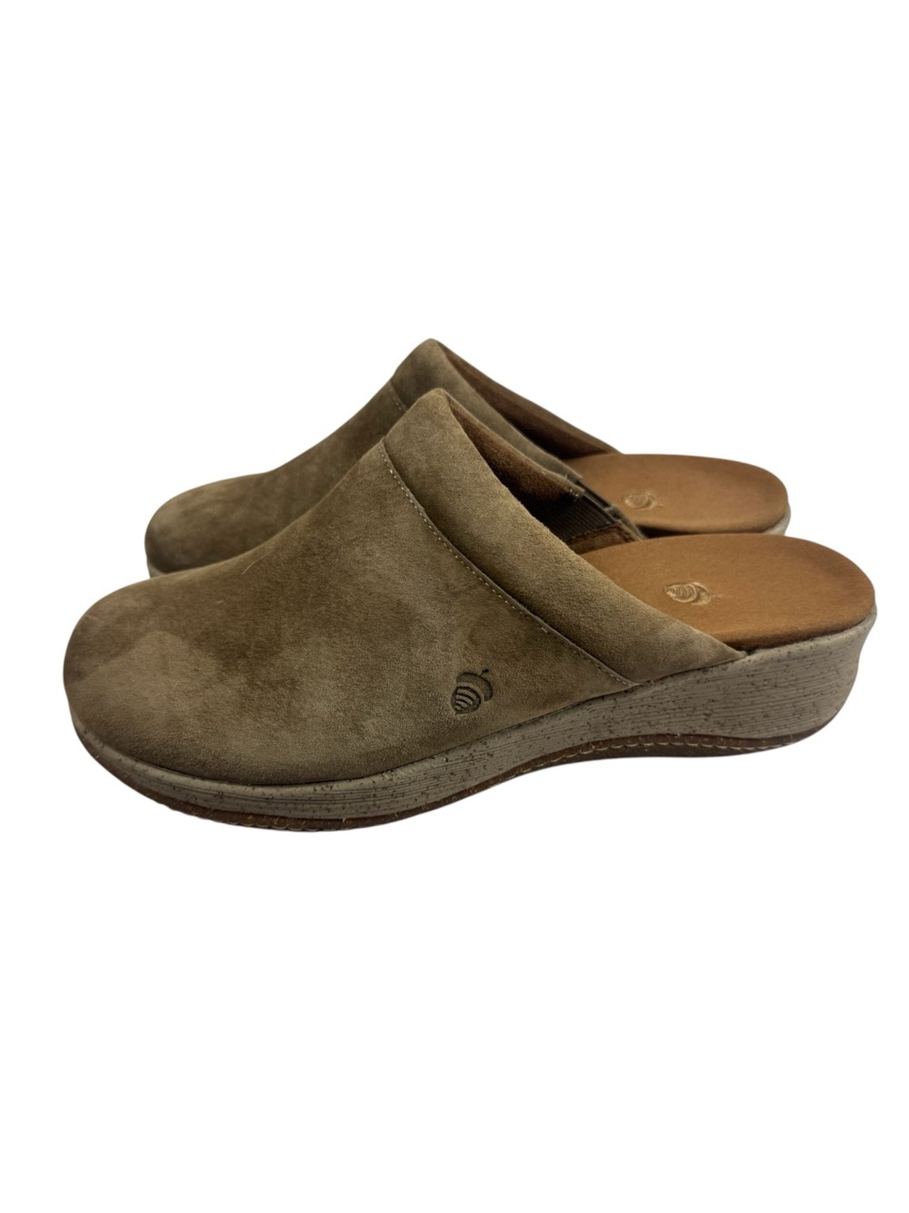 Acorn Brown Suede  Slip On Comfort Wedge Clog sz 11